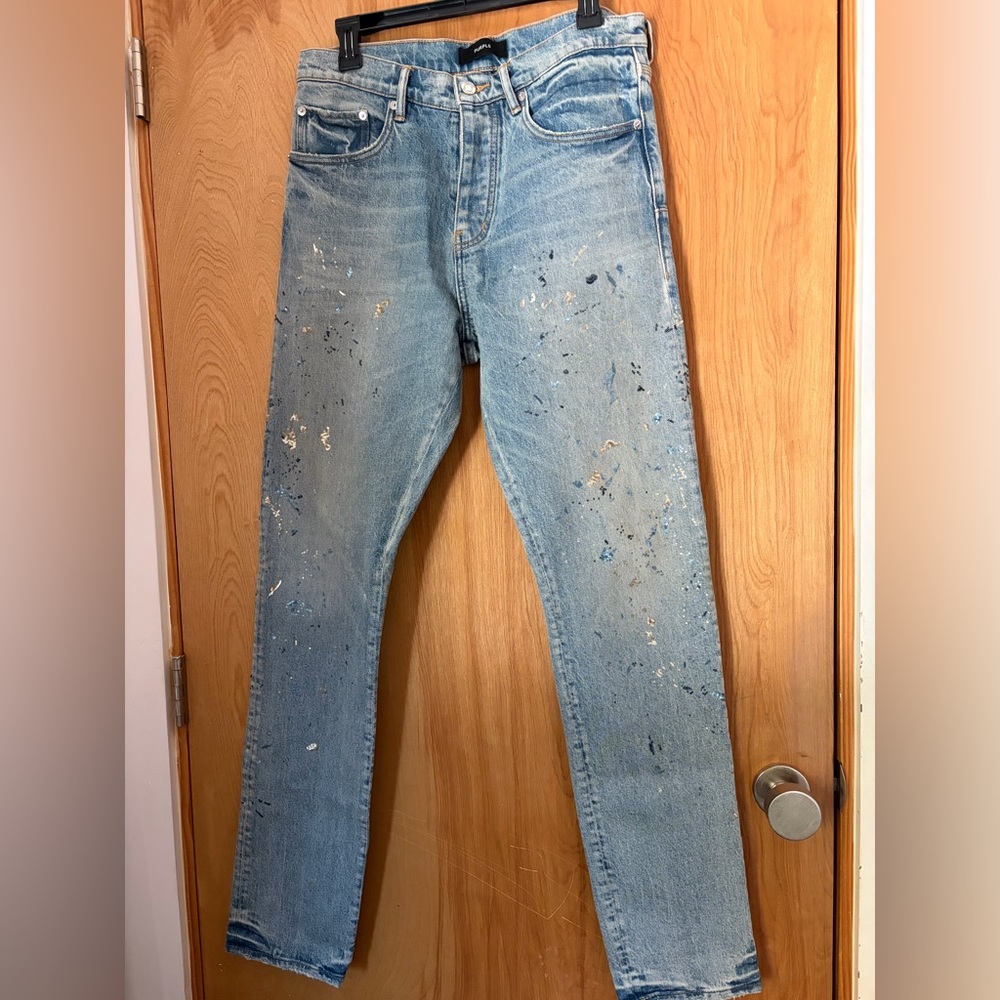Purple Men’s Jeans Sequin Splatter 32